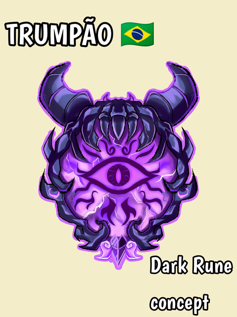 Purple horned rune with a single glowing eye at its centre, wreathed in violet energy.